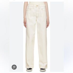 Frame Denim Cream Wide Leg Jeans